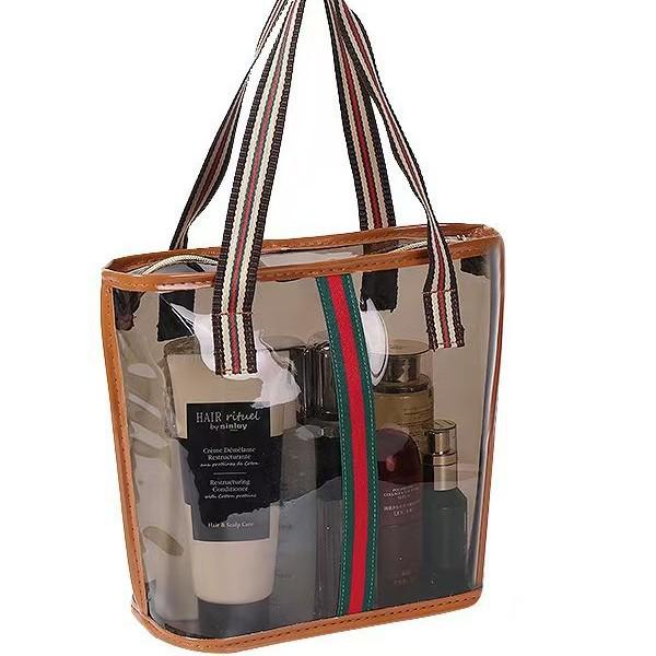 High-Capacity Waterproof Travel Toiletry Bag - Transparent and Portable