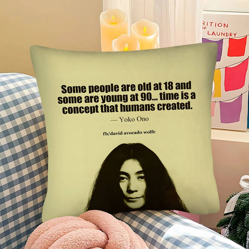 Pc Classic YYoko Ono Aesthetic Anime Pillow Case Fashion Square Pillowcase Bedroom Sofa Room Ins Decoration Leisure