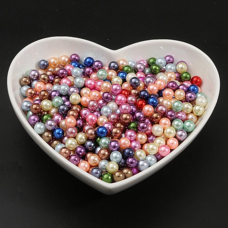 3-10Mm Non-Porous Abs Color Imitation Pearl Loose Beads Diy Handmade Drop Glue Filling Accessories Material Decorative Accessories