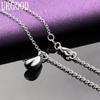 925 Sterling Silver Droplet Pendant Necklace Wedding Fashion Jewelry