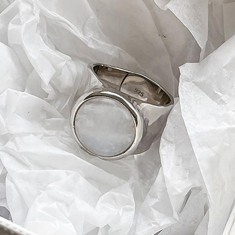 foxanry Mėnulio akmens žiedas moterims Poroms Mada Minimalistinis Perdėtas jubiliejus Papuošalai Priedai Dovanos