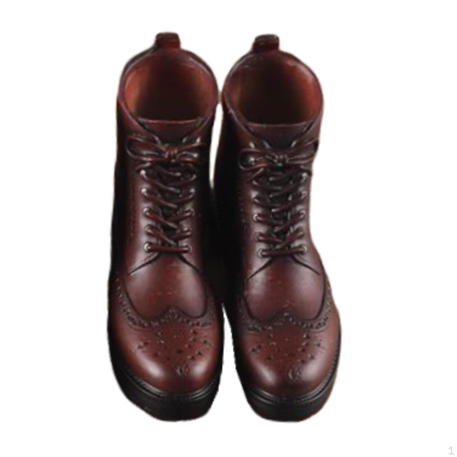 

1/6 Scale Figure Boots Dress Up Vintage Classic Display Collectible PVC Fan for 12 Inch Action Reddish Brown