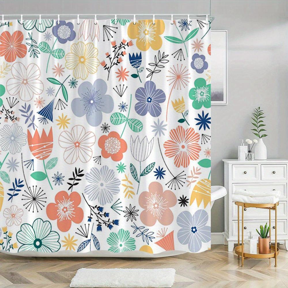 Helle Blumen-Duschvorhang: Umarme das bunte Design, den weichen Stoff und die verspielten Vibes für dein glückliches Badezimmer