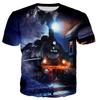 Fashion Trends Summer New Retro Train Engine Pattern Printed Men's T-shirt Street Fashion Cool Round Neck Plus Size Top
