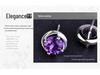 S925 Sterling Silver Amethyst Round Four-Claw Crystal Stud Earrings