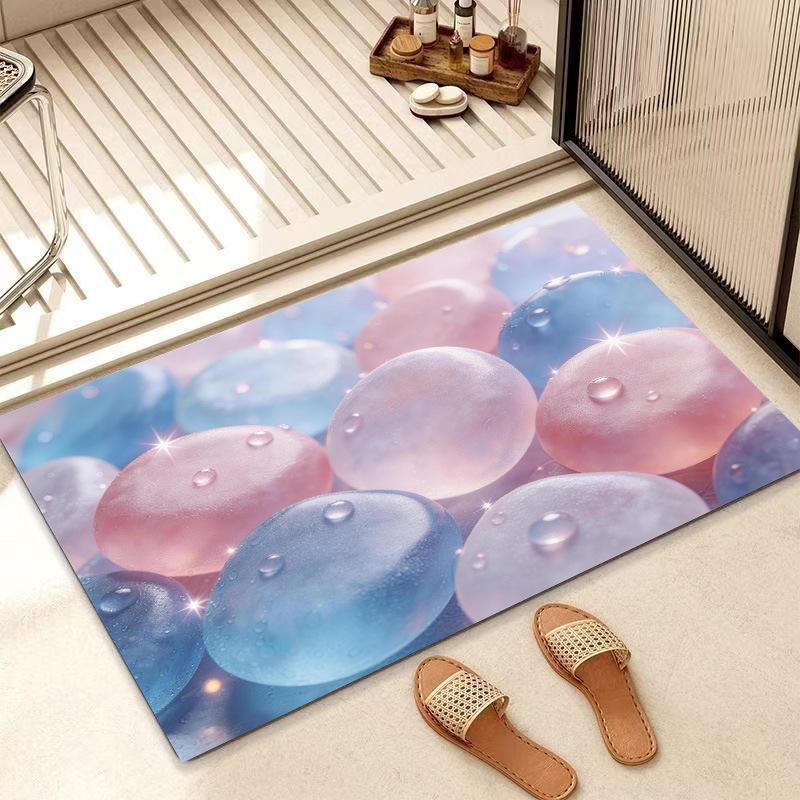 Non-Slip Chinese Lotus Diatom Mud Bath Mat: Water-Absorbent & Cuttable