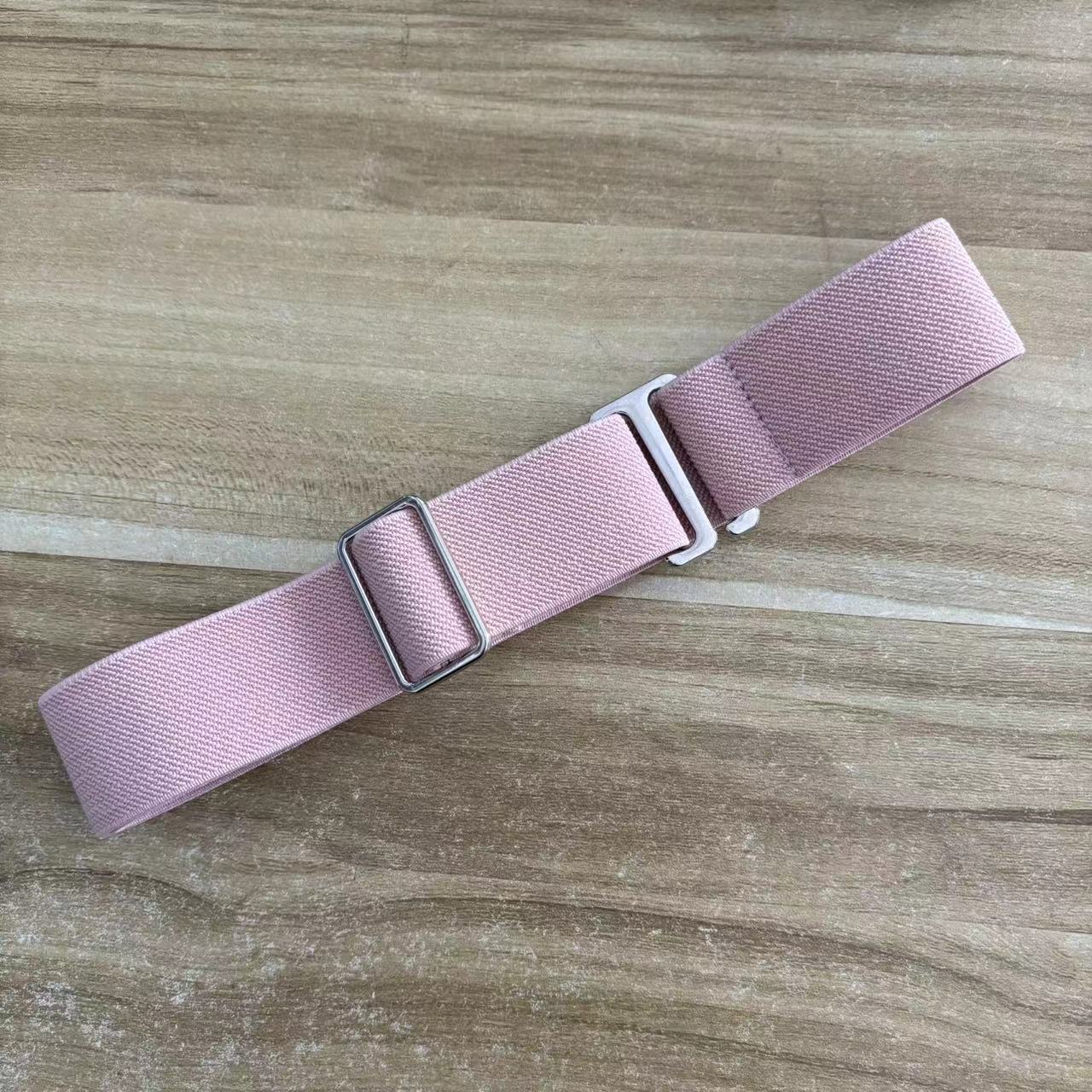 

Невидимый эластичный пояс для женщин, эластичный, регулируемый ремень с плоской пряжкой для джинсов, брюк, платьев розовый