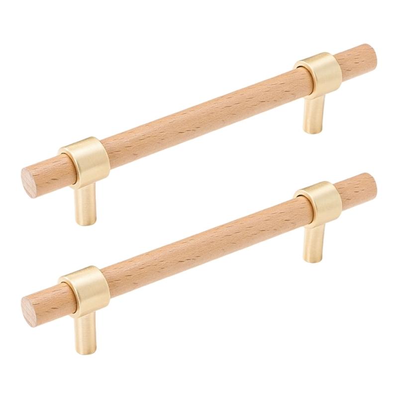 1pair Cabinet Pull Wooden Dressers Knob Simple Drawer Pulls Handles Kitchen Bedroom Furniture Hardware Enduring