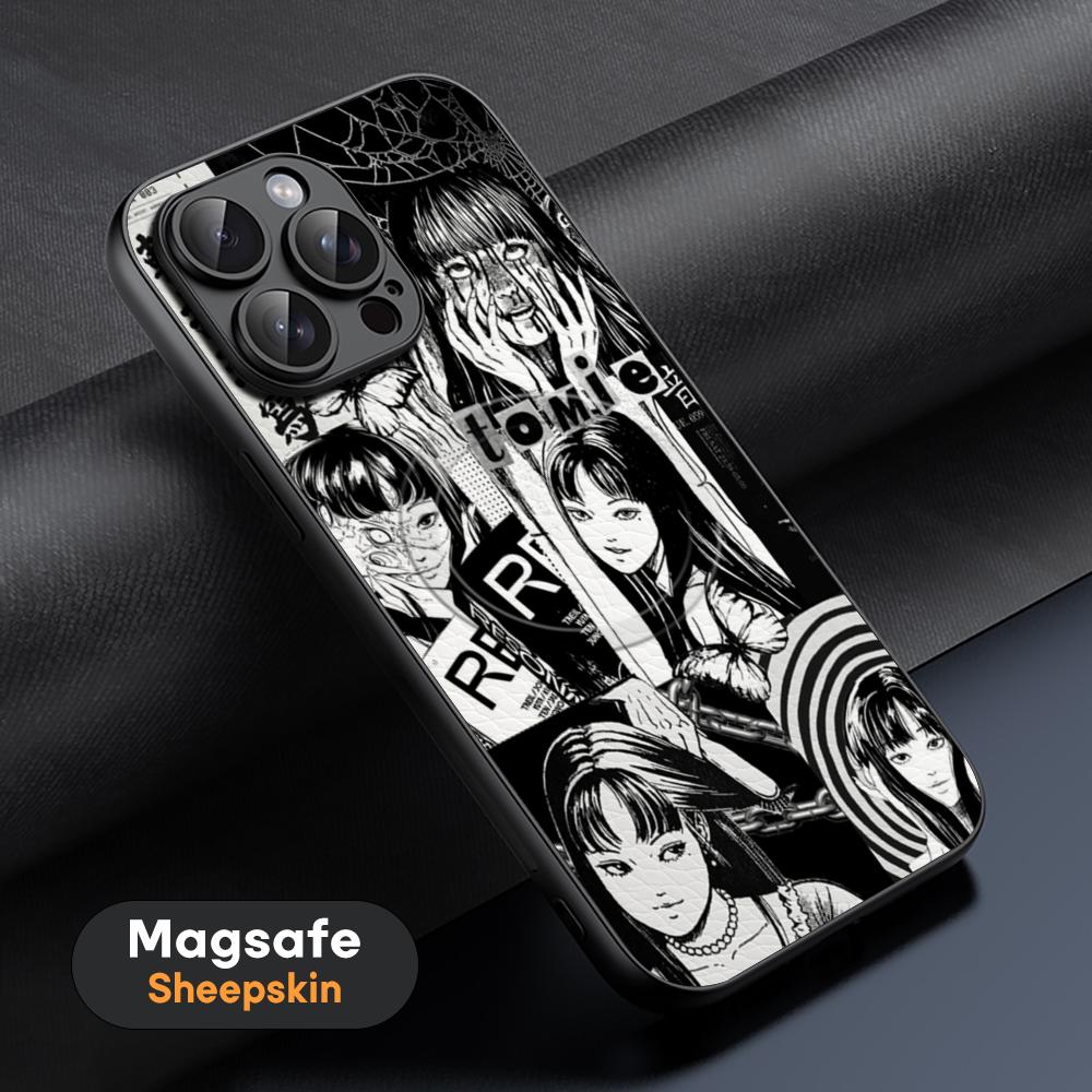Thriller Cool Tomie Junji Anime Phone Case For iPhone 17 16 15 14 13 12 11 Plus Pro Max  High-end Luxury Magsafe Sheepskin