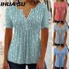 Women's Fashion Casual Short Sleeve V Neck Blouses & Shirts