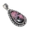 Rhodonite Gemstone Handmade 925 Steling Silver Jewelry Pendant 2.01" SU-9641