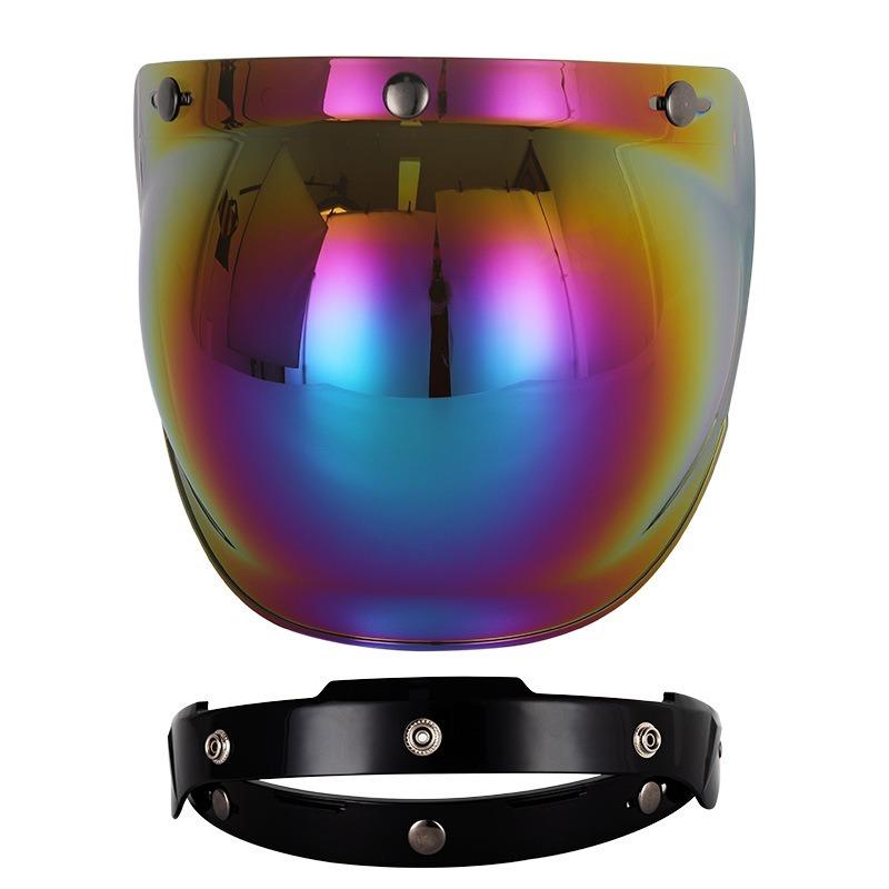 Motorcycle Helmet Bubble Visor Motorbike Helmet Visors Multicolor Vintage Cascos Para Moto Windshield Shield Universal Mask