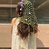 Floral Crochet Triangle Scarf Hip Scarf Mesh Headscarf New Flower Headscarf  Skirt Decor