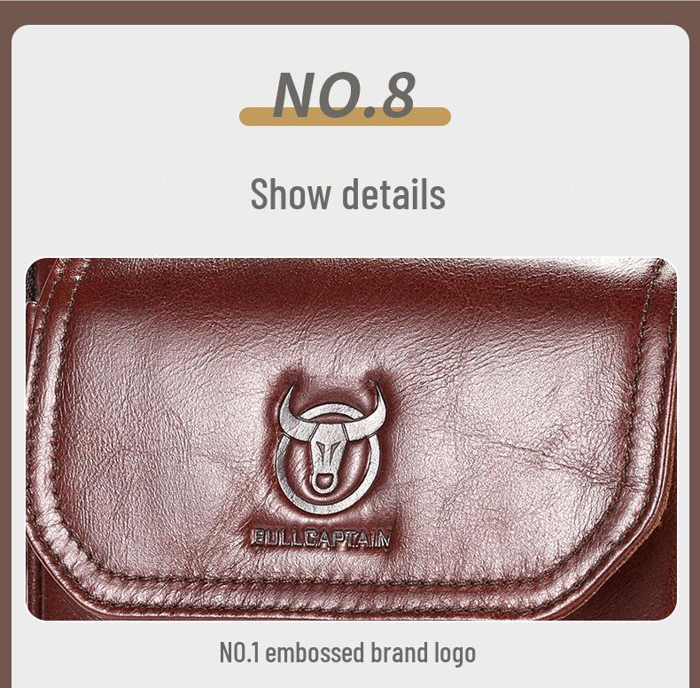 BULLCAPTAIN Herren Umhängetasche aus Rindsleder - Retro, Multifunktional, Kratzfest mit Rückenschutz