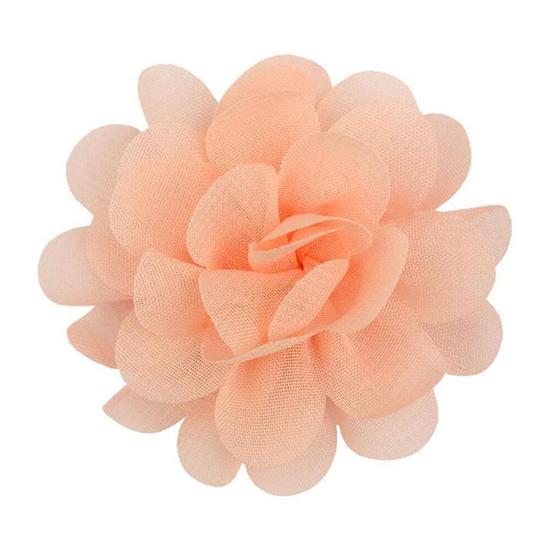 10Pcs 3.5Cm Chiffon Flower Hair Bows Fully Lined Flower Tiny Hair Clips Fine Hair Girls For Infants Toddlers Set