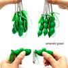 Creative Decompression Keychain Pea Pod Keyring Unlimited Squeeze Edamame Toy For Kids Adults Stress-Relieving Venting Toys