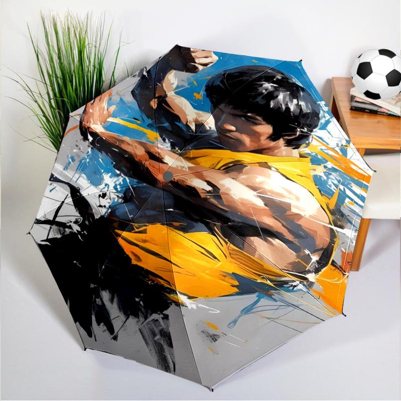 Dynamic Bruce-Lee Pose Umbrella 8-Frame for Travel, Camping, Casual Lightweight Portable Umbrella, Essential for Every Family Holidays Gift