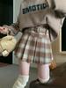 Women's Retro Plaid Wool Blend High Waist Pleated Skirt - Autumn/Winter Academy Style A-Line Short Skirt