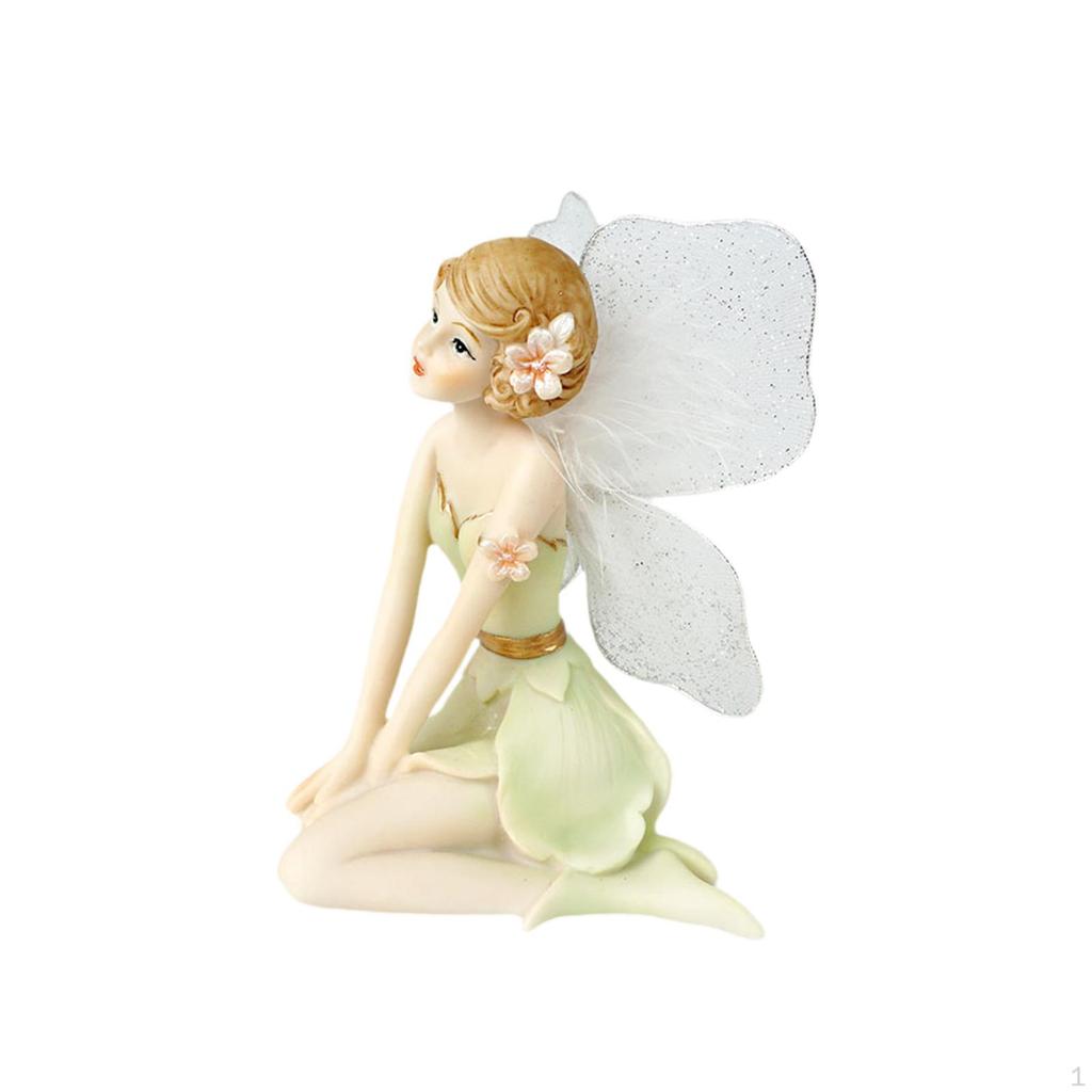 Figure Figurine Creative Desktop Ornament Resin Hand Painted Sculpture Girl Statue for House