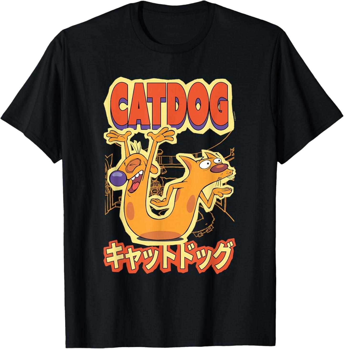 CatDog Dancing Kanji Logo Cartoon T-Shirt Unisex T-Shirt S