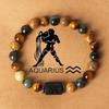 12 Zodiac Sign Natural Stone Beaded Bracelet Vintage Constellation Bracelet Unisex Jewelry Handmade Astrology Lover Accessory