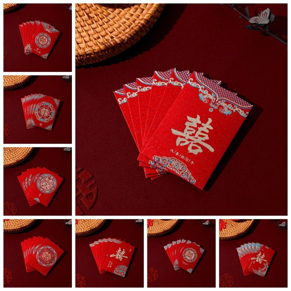 20pcs New Trendy Multiple Patterns Money Pocket Best Wishes Lucky Money Blessing Bag Good Luck HongBao Spring Festival