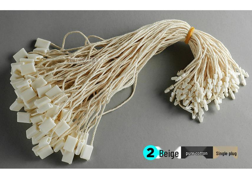 Universal Hanging Tag String for Clothing, Shoes, and Bags - Disposable, Single-Hole, Snap Button Design for Men’s, Women’s, and Kids' Items