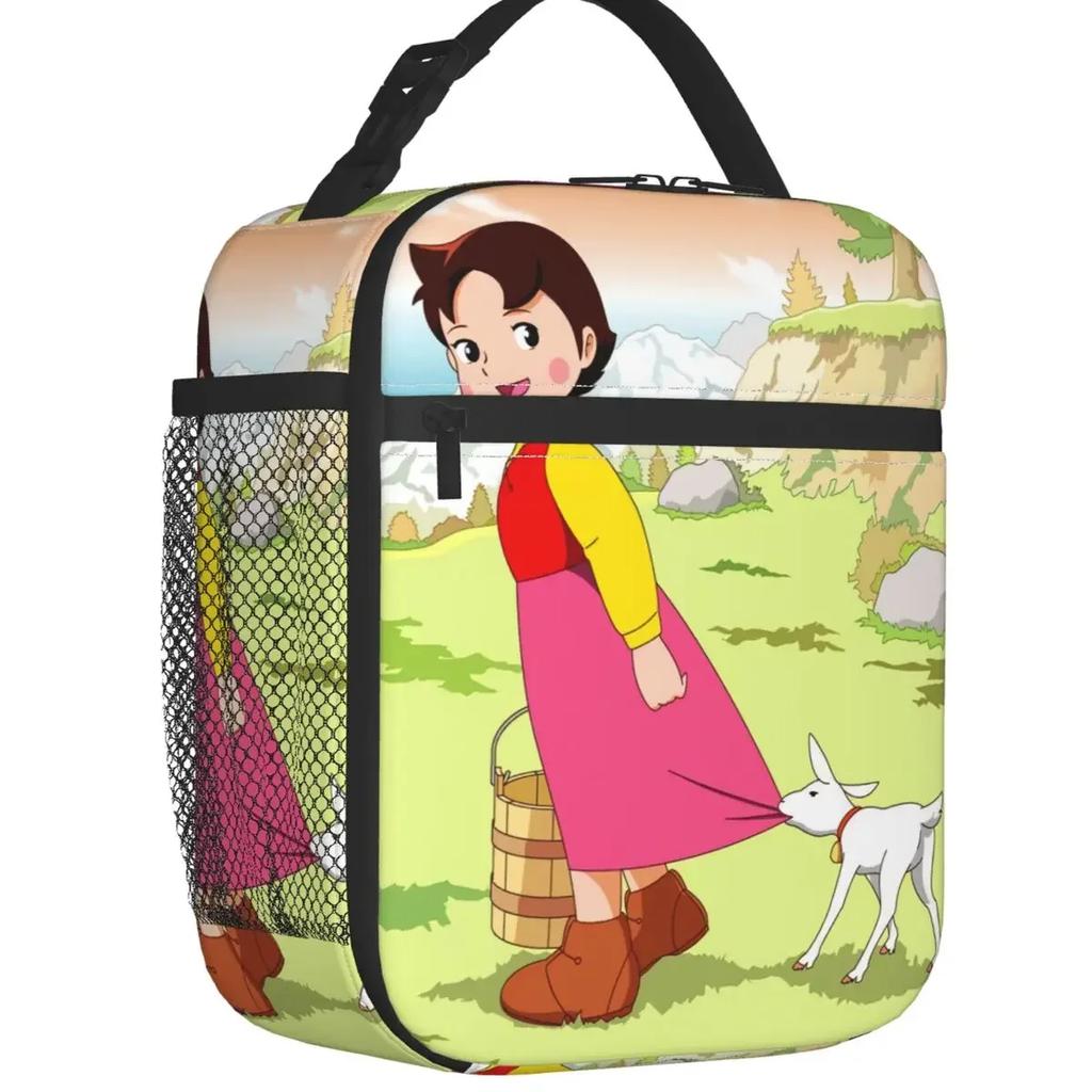 Custom Heidi Peter And Grandpa Together Lunch Bag Men Women Cooler Thermal Insulated Lunch Boxes for Student School