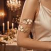 Gold Color Floral Open Cuff Armlet Metal Spiral Arm Bracelet New Flower Cuff Arm Ring  Gifts