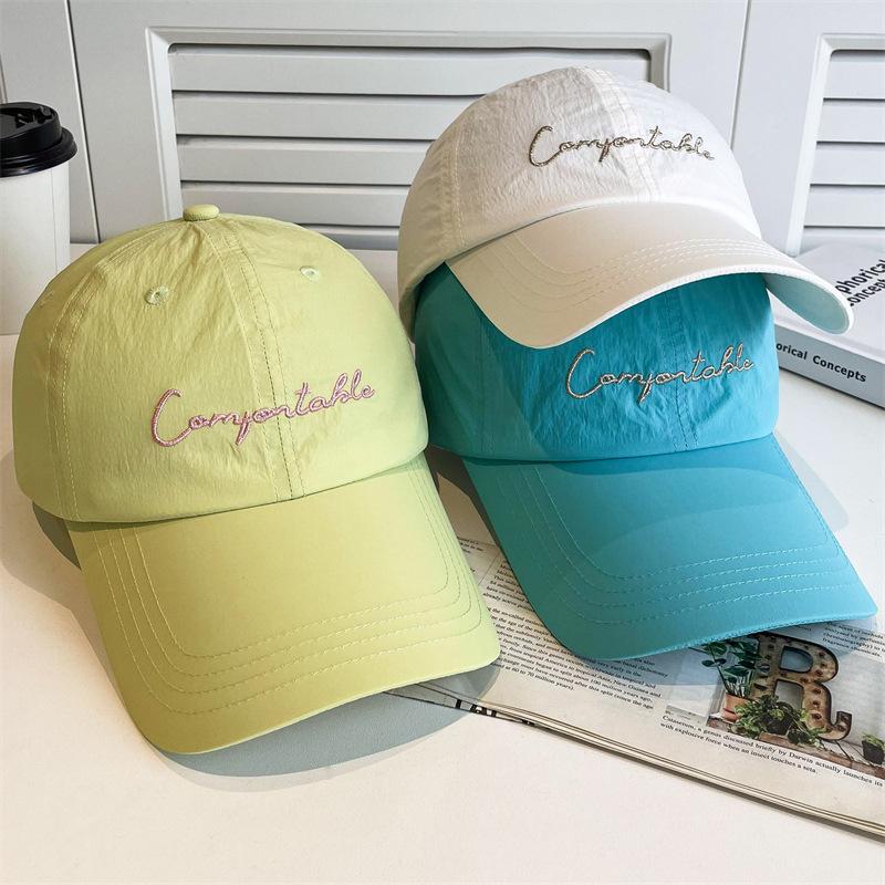 Spring Summer Thin Quick-Drying Candy Colored Baseball Cap Female Letter Sunshade Cap