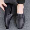 Leather Men Casual ShoesBrand Soft Mens Loafers Moccasins Breathable Slip On Black Driving Shoes Plus Size 37-47 Walking Shoes