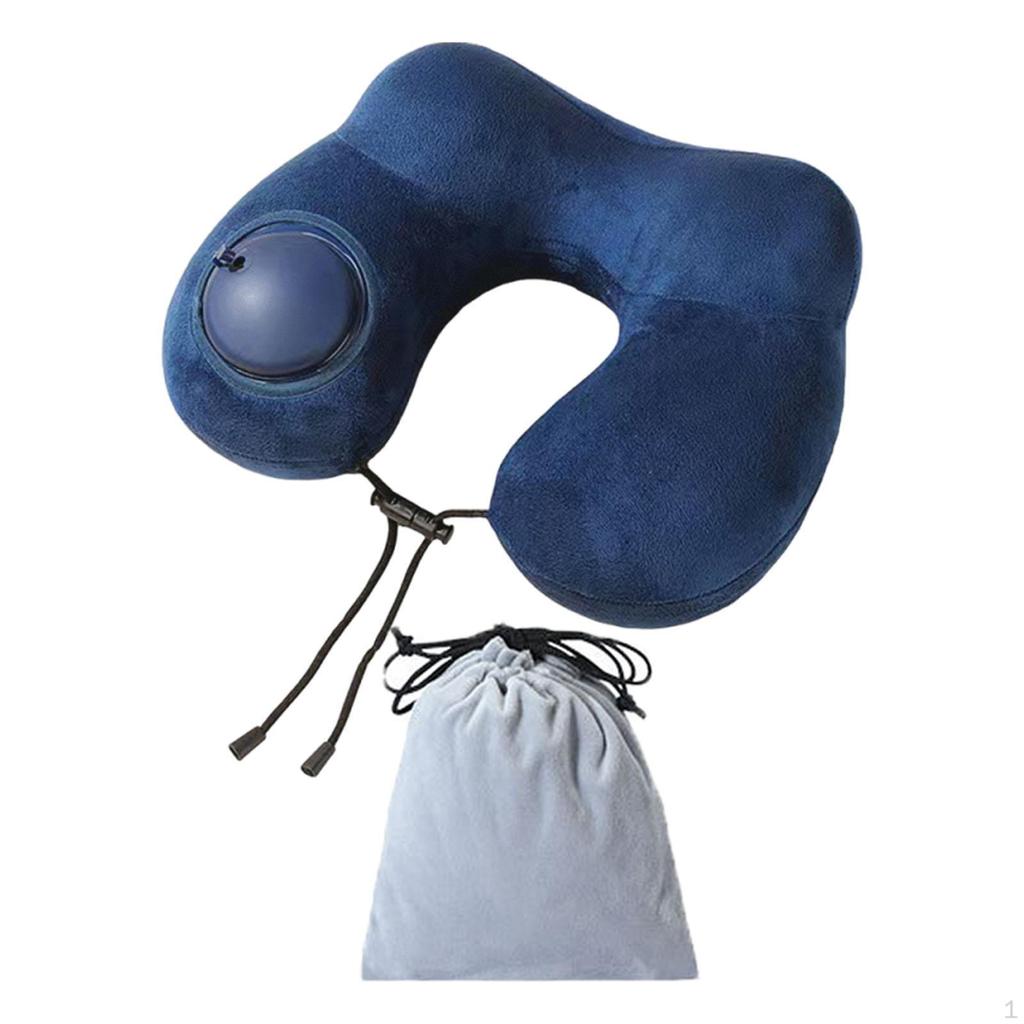 Travel Neck Pillow Inflatable Essential Support for Airplane Napping Office