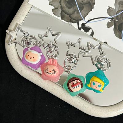Kawaii kreslené zvieratká Pentagram Svetlý prívesok na kľúče Kreatívny Dievčenský Srdiečkový Svieti v tme Krúžok na kľúče Prívesok na tašku Doplnky na kľúče od auta