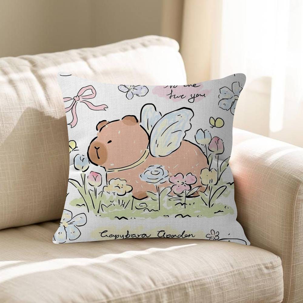 

Cute Capybara Cushion Cover Pillowcase Upholstery Sofa Throw Pillow Home Decor Pillowcas 30x30 cm