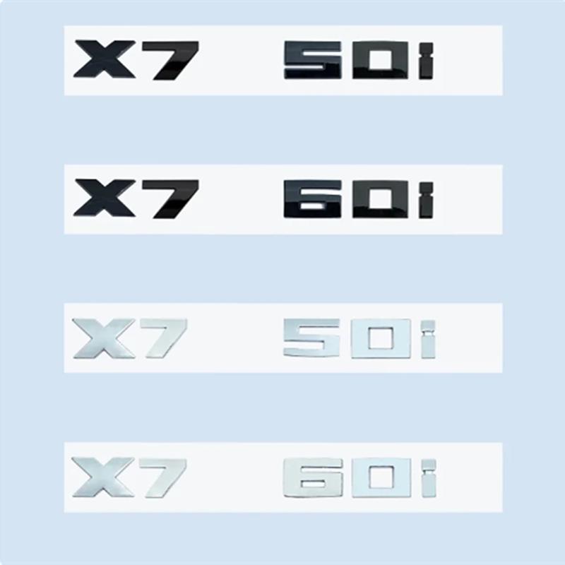 Chrome Black 3D Numbers M X7M50i X7M50d X7M60i X7 M50i M60i M50d ABS Emblem for BMW X7 Series G07 Car Trunk Badge Logo Sticker