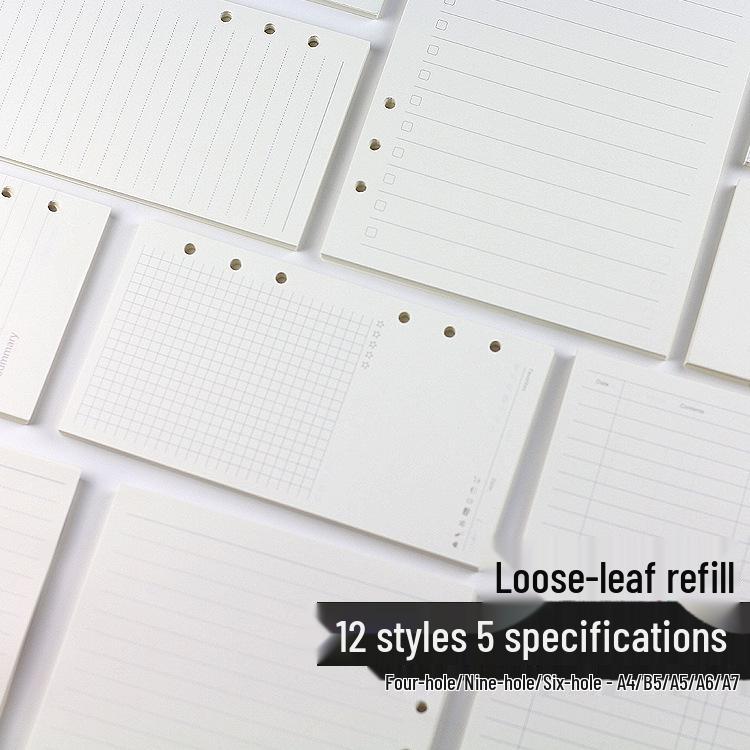 

A4567B5 Notebook Refill Pages: Loose-Leaf, Lined, Dot Grid, Daily/Weekly Planner. Weekly Plan A7