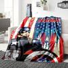 Custom Name Captain America's Patriotic Shield. Blanket for Couch & Bed, Plush Cozy Fuzzy Blanket Super Soft & Warm Blankets for Fall and Winter. 0908