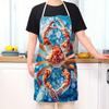 1pc Linen Apron Realistic Crab On Ice Seafood Lover Gift Kitchen Cooking BBQ Party Chef Accessory for Men Women