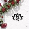 Lotus Metal Wall Art Black Decor Iron Sculpture Hollow Out Minimalist Ornament for Yoga Garden Home Balcony Outdoor