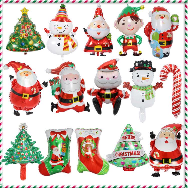 Christmas Decor Set: Snowman, Santa, Snowflake & Tree Balloons