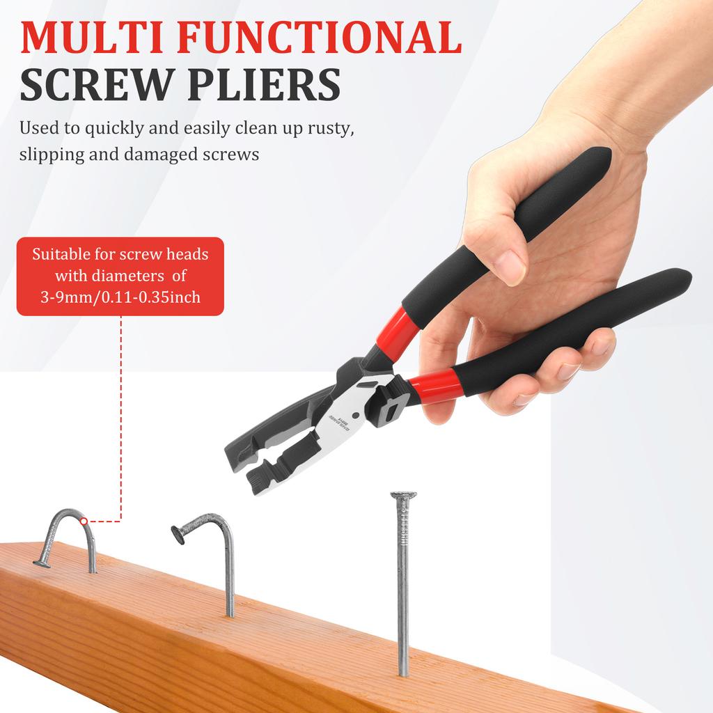 6/9In Screw Extractor Pliers Efficiently Remove Stripped Screws Wire Stripper Pliers with Nonslip Handle Damaged Screw Extractor