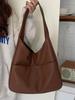 2023 Women's Large Capacity Soft Leather Bucket Tote - Autumn/Winter Shoulder Bag for College and Commute