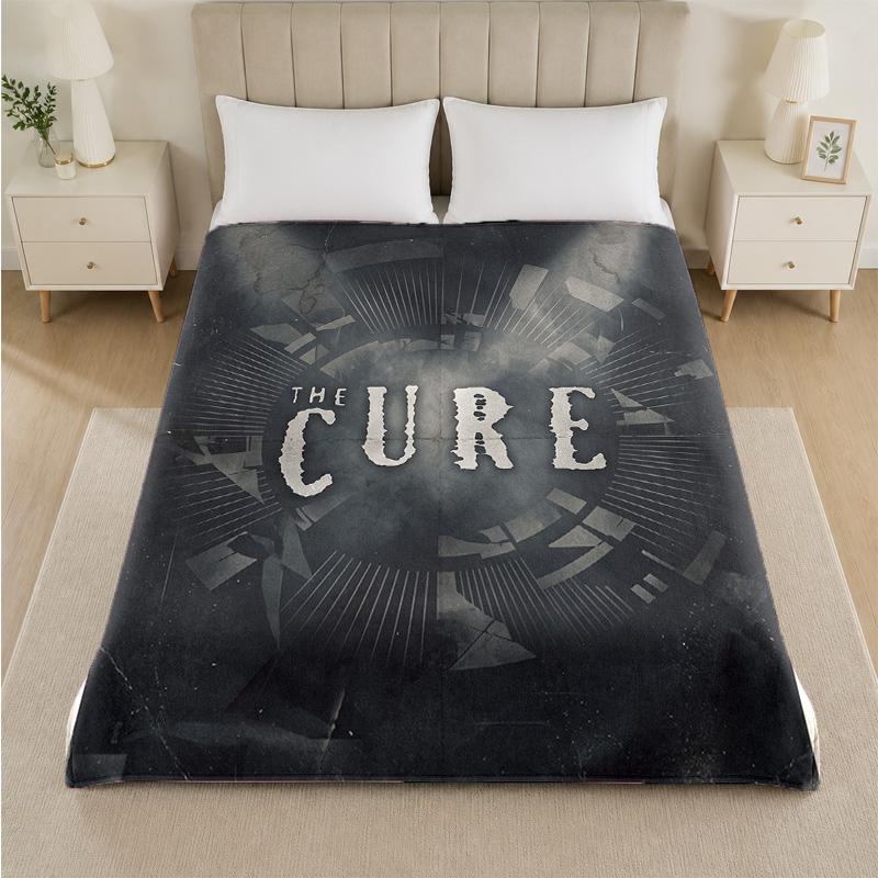 The Cure Print Flannel Blanket Cozy Lightweight Plush Throw Blanket For Bed Sofa Household Use