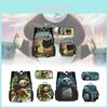 Kung Fu Panda Backpack Set Waterproof Cartoon Design For Kids School 3-piece Set