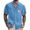 Men's Vintage Button Down Bowling Shirts Short Sleeve Summer Beach Shirt