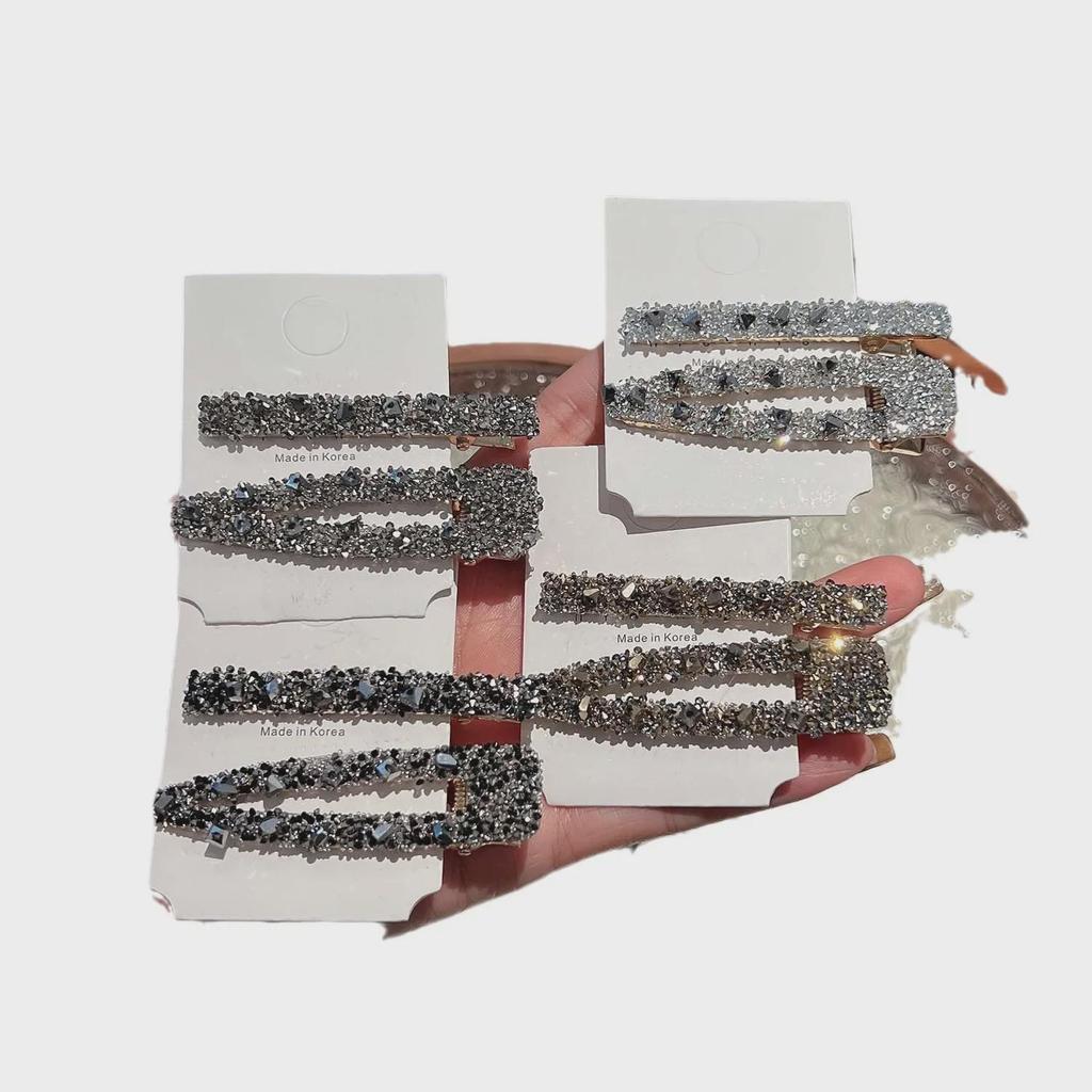 "Luxury South Korea Dongdaemun Diamond Hairpin - Girls' Side Bangs & Duckbill Clip"
