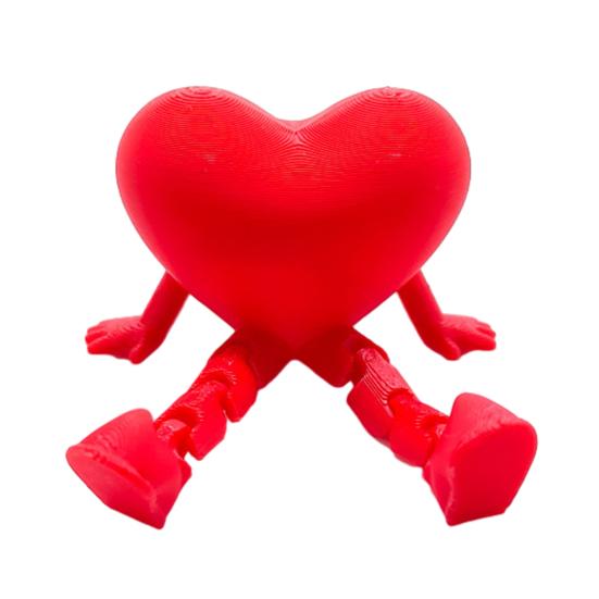 Desktop Storage Ornament Heart Rose Ornament, 3D Printed Red Pen Holder Romantic Love Gift with Movable Joints, Figure for Valentine Day Decoration