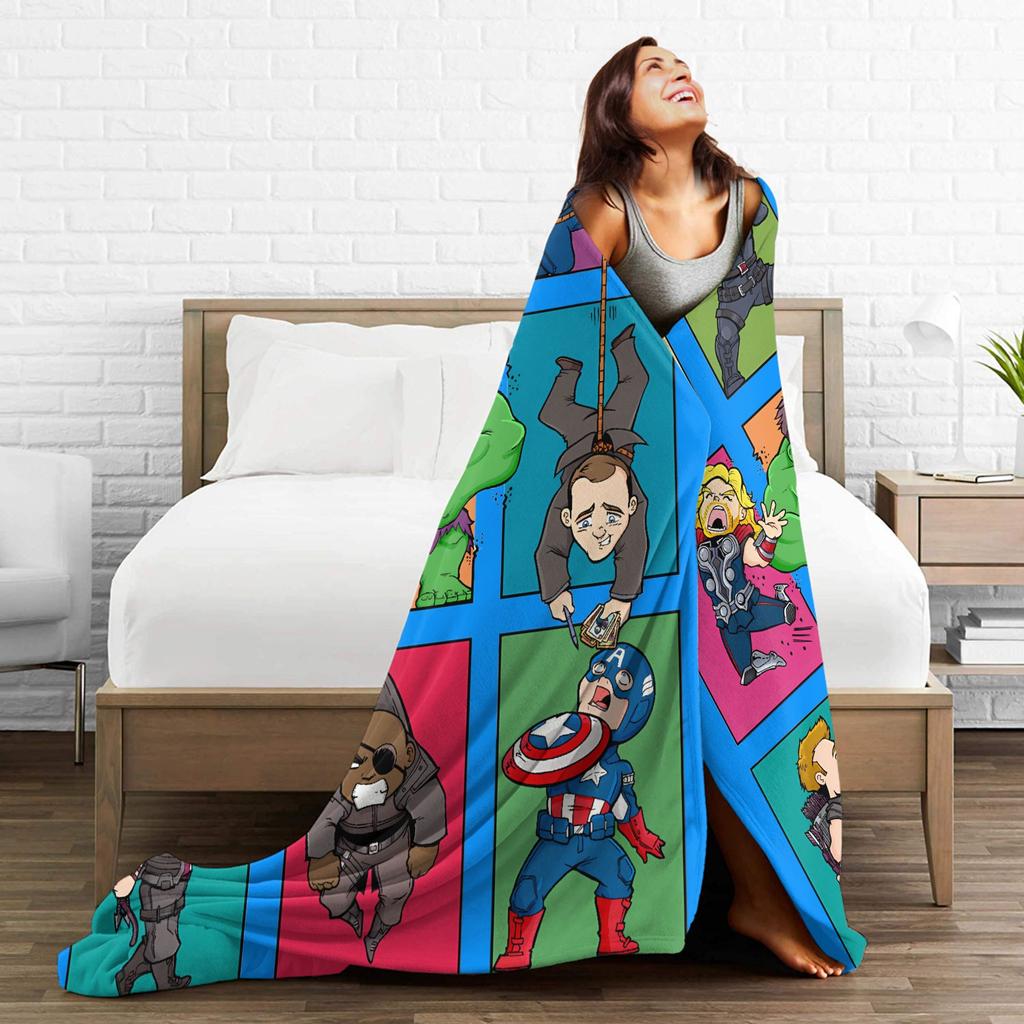 Avengerss Assembles Plush Blanket Children  Flannel Throw Blanket For Home Decor Soft Custom DIY Quality Bedspread Birthday Gift