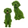 Garden Flocked Dog Statue Decor Flocking Dog Figurine for Yard Backyard Lawn
