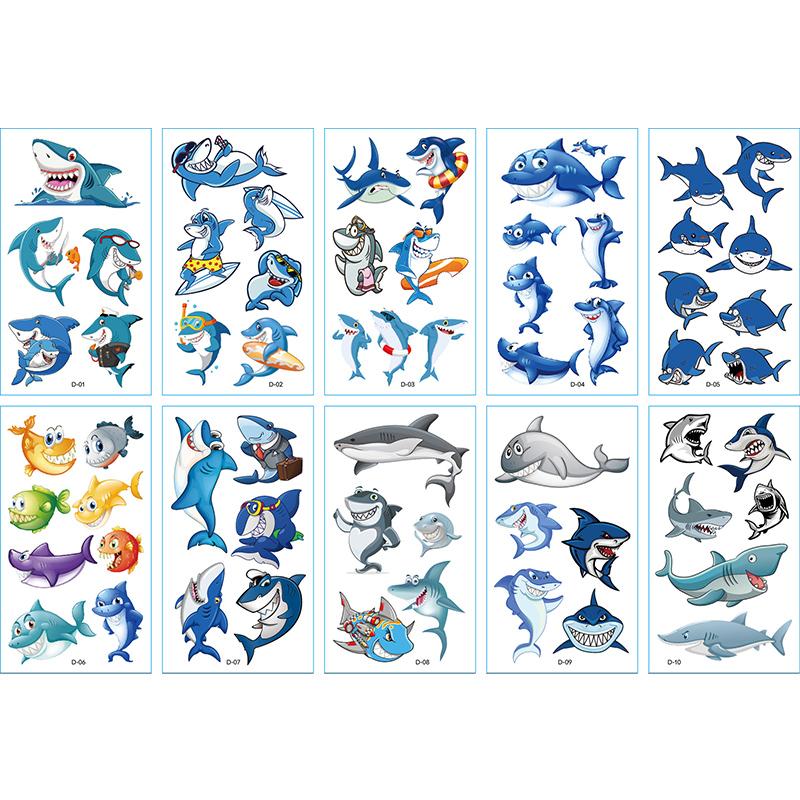 10Sheets/lot Children Cute Cartoon Unicorn Temporary Tattoo Stickers Baby Shower Kids Body Makeup Sticker Tattoos Mermaid Party